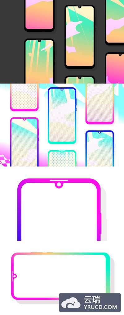 简约轻巧的华为P Smart 2019 Android样机UI展示模型mockups