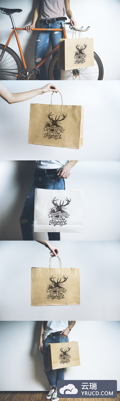 购物袋样机模型 Shopping bag set