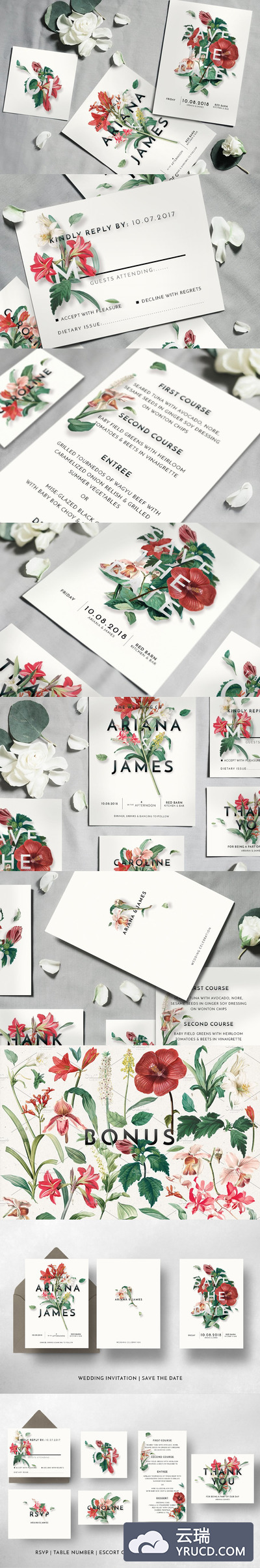 现代复古花卉婚礼套房 Modern Vintage Floral Wedding Suite