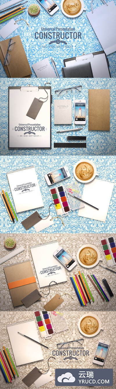 巨无霸办公室样机 Hero Header Identity Mockups