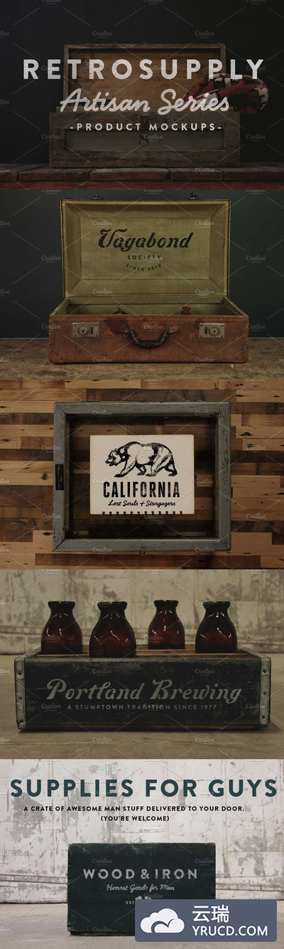 复古文艺艺术品模型 Artisan Photoshop Mock Ups