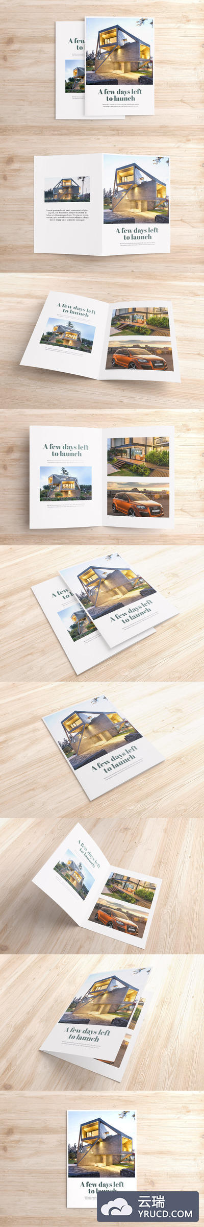 小册子样机模型 Half-fold Brochure Mockups