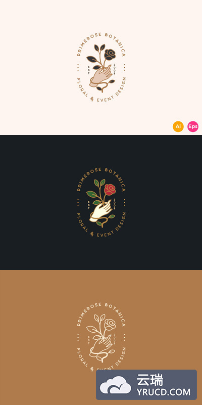 优雅时尚高端清新简约多用途魔法树叶女性美容院风格logo标志设计模板