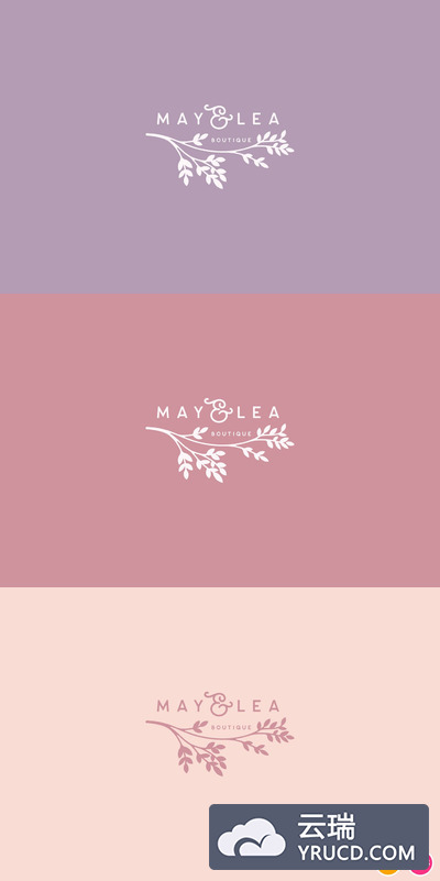 优雅时尚高端清新简约多用树叶女性美容院风格logo标志设计模板