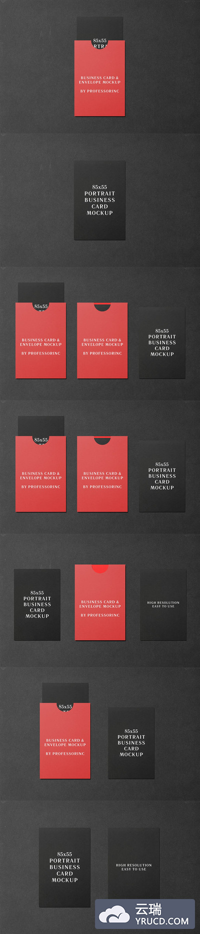 逼真质感的高品质时尚高端名片设计VI样机展示模型mockups