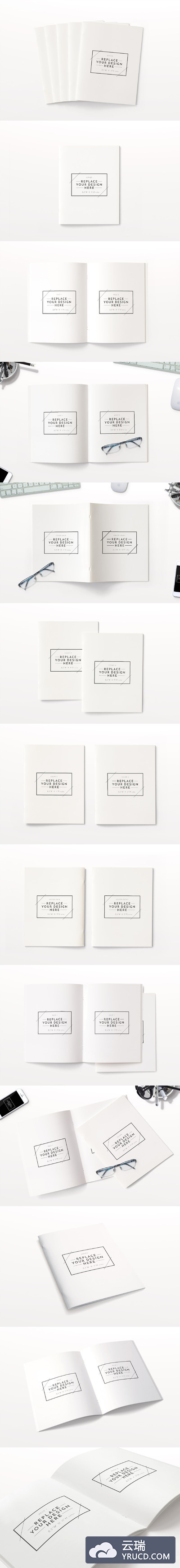 美国小册子模型 US Portrait Brochure Mockups