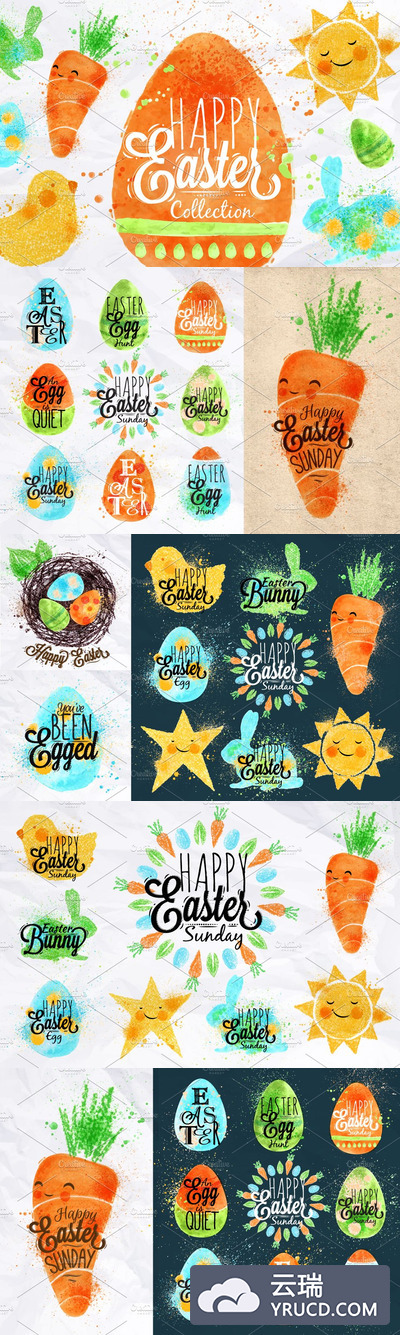 可爱的复活节图形 Easter Set