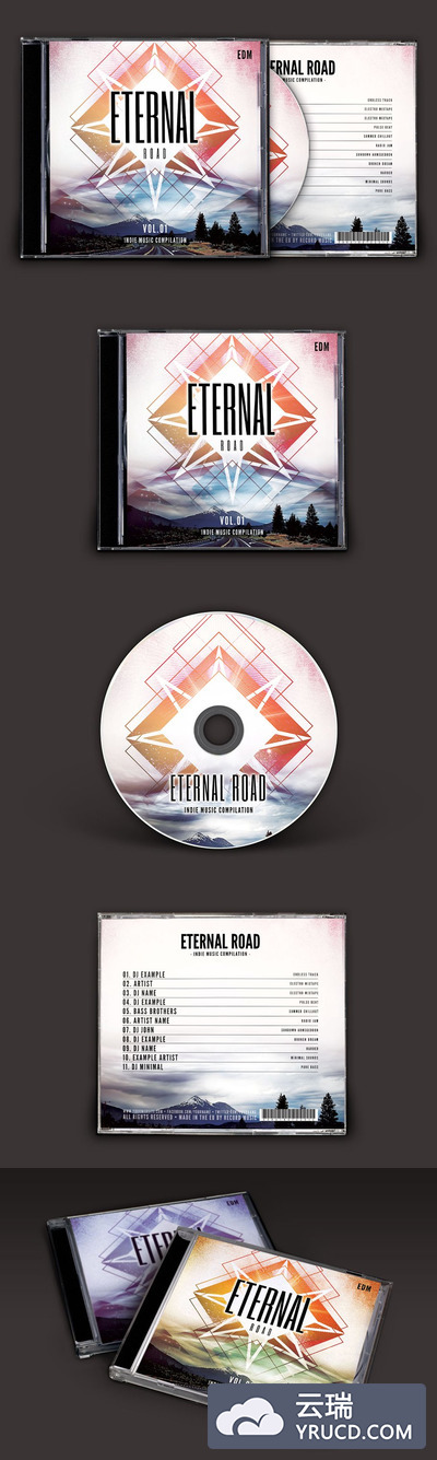 音乐CD封面设计模板 Eternal Road CD Cover