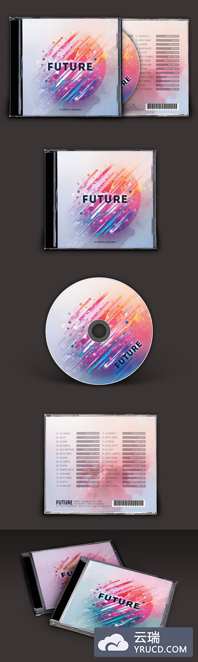 抽象音乐CD封面模板 Future CD Cover Artwork