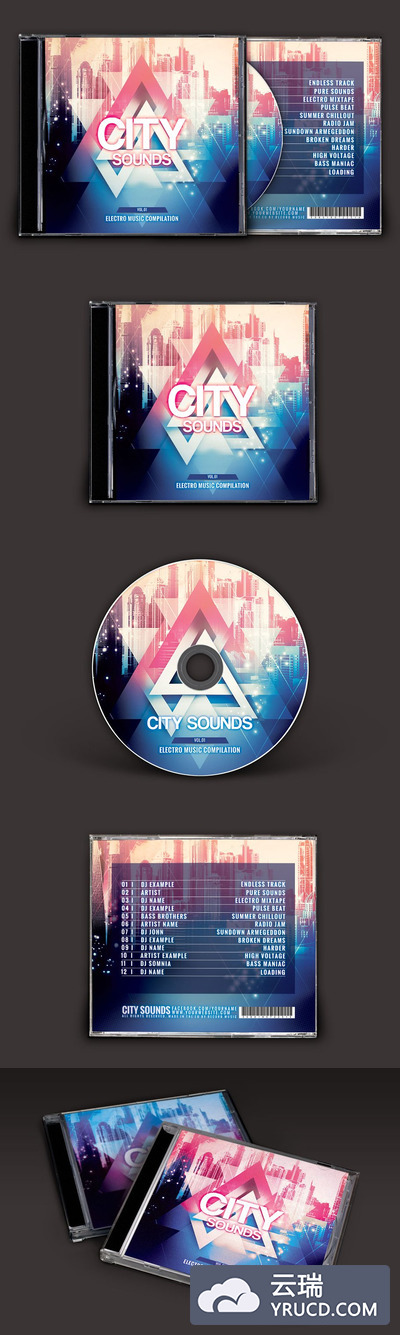 城市音乐CD封面艺术作品 City Sounds CD Cover Artwork