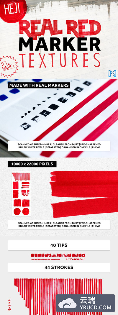 红色记号笔纹理 REAL RED MARKER TEXTURES