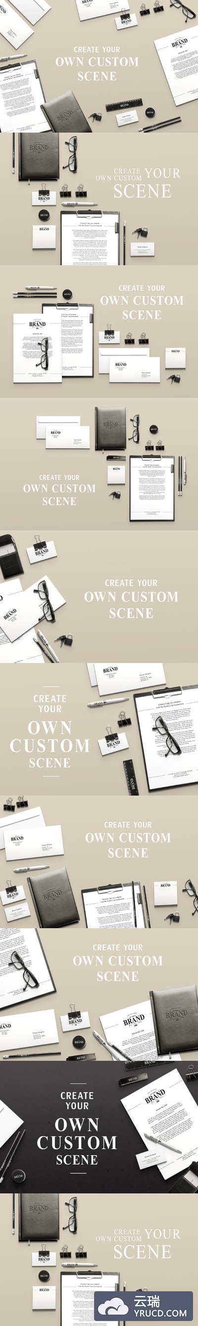 办公用品场景模型 Identity Mock-ups & Scenes