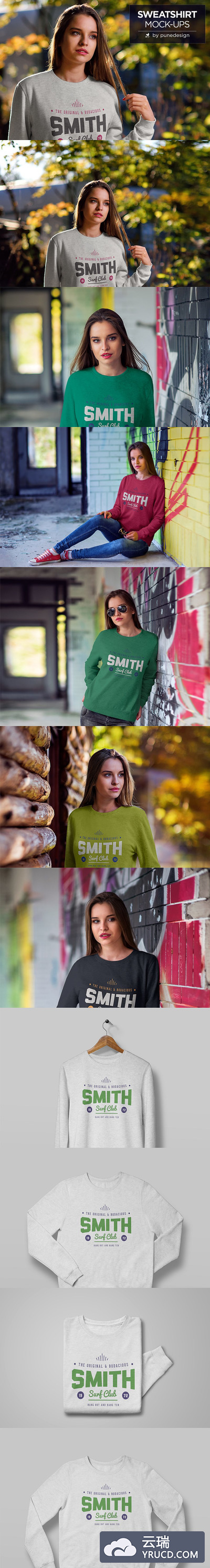 休闲运动衫模型 Sweatshirt Mock-Up / V.1