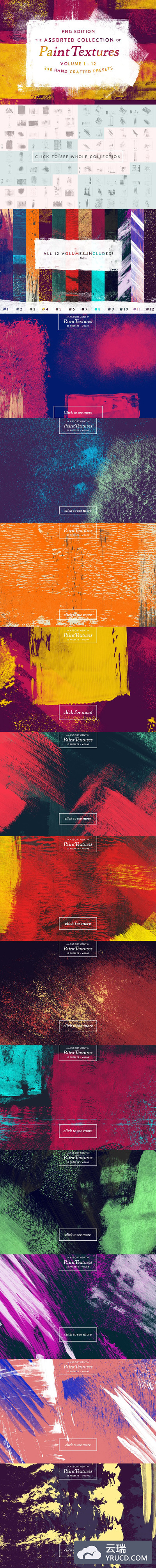 252种不同的真实油漆纹理 252 Assorted Real Paint Textures