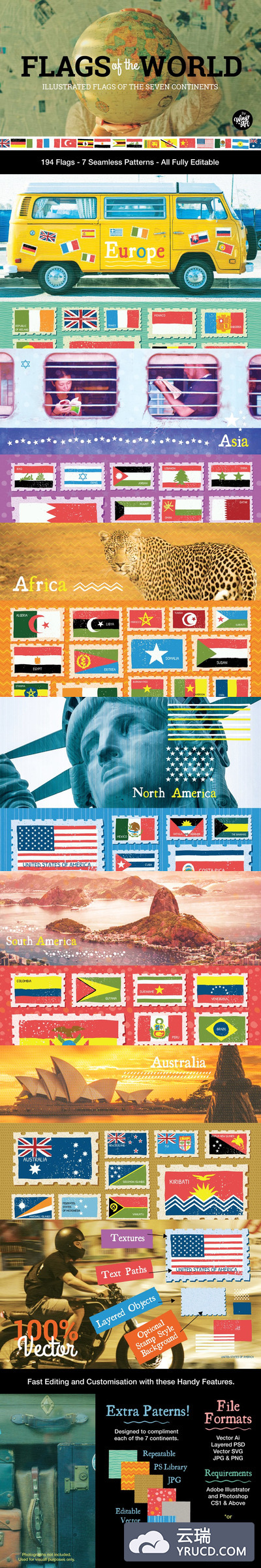 世界旗帜插图 Illustrated Flags of the World