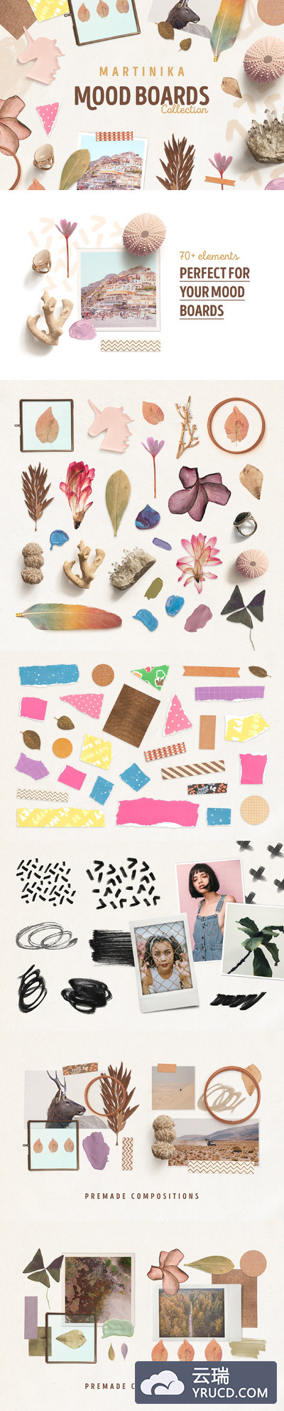 夏日狂欢魅力场景设计工具包 Martinika Mood Boards Collection