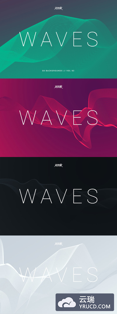 渐变波浪网格背景纹理 Waves | Network Lines Bgs | V02