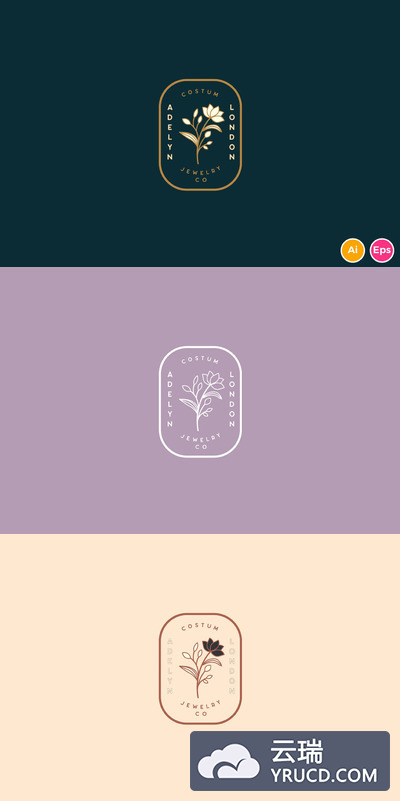 时尚高端优雅多用途的高品质女性珠宝logo标志设计模板