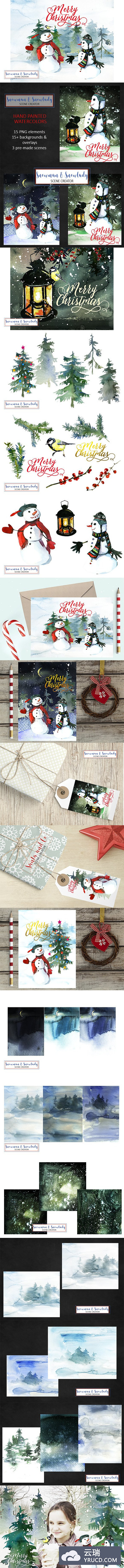 雪人圣诞剪贴画集 Snowmen Christmas Clipart Collection