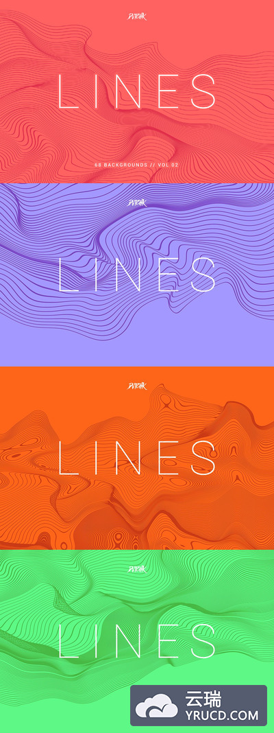 抽象线型波浪背景（第02卷） Lines | Wavy Backgrounds | Vol. 02