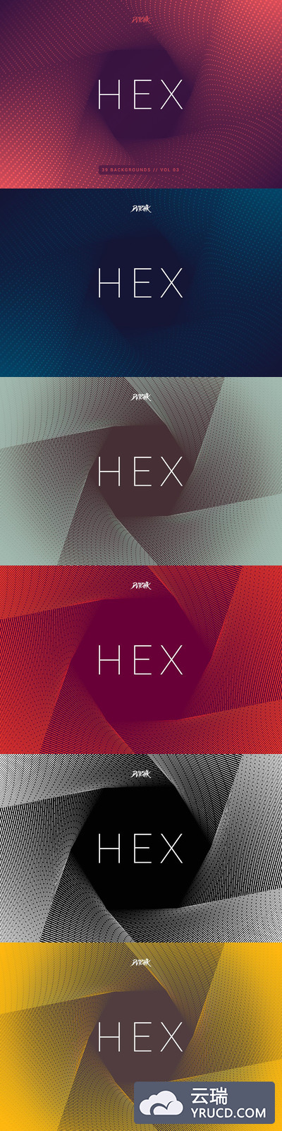 几何螺旋图形抽象背景纹理卷03 Hex | Geometric Spiral | Vol. 03