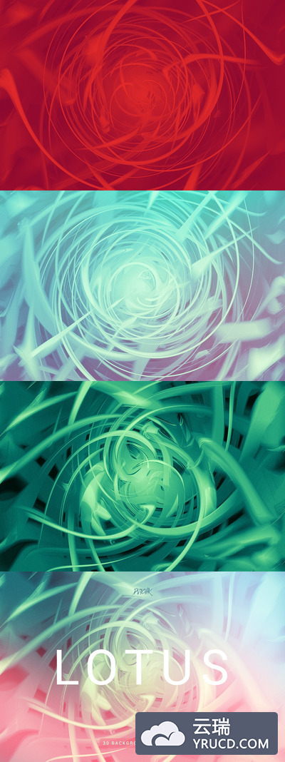 抽象彩色螺旋图形背景 V2 Lotus | Colorful Spiral Bgs | V2