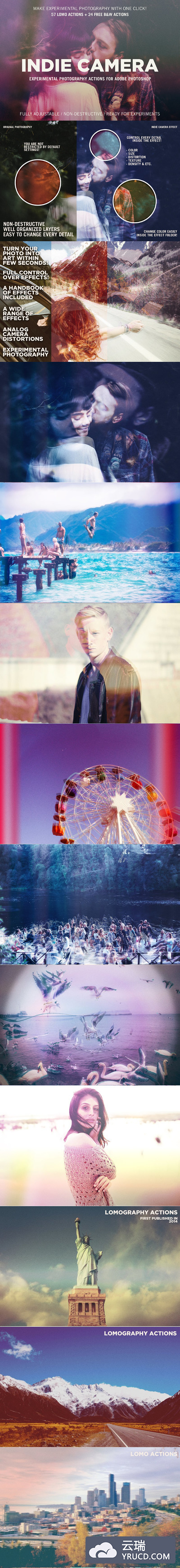 电影胶片滤镜处理PS动作合集 Indie Camera for Adobe Photoshop