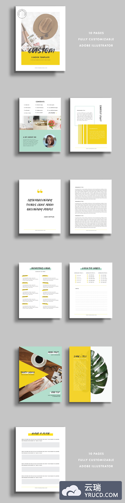 色彩艳丽的电子书模板  Ebook Template - Illustrator