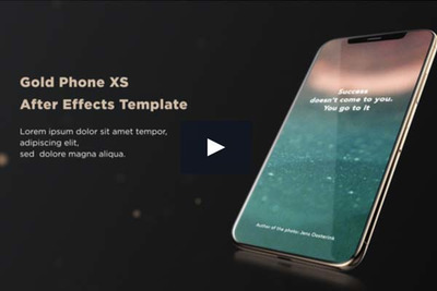 金色 iPhone XS 动态展示样机AE模板下载 [AEP,2.39GB]