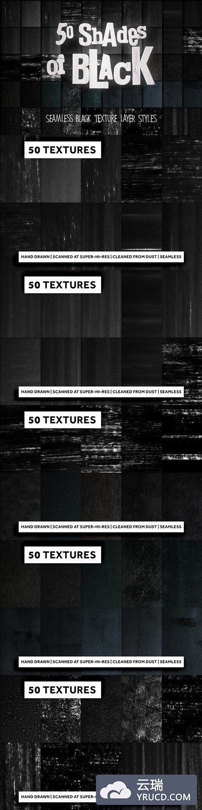 手工制作黑色墨水纹理 50 BLACK INK TEXTURES