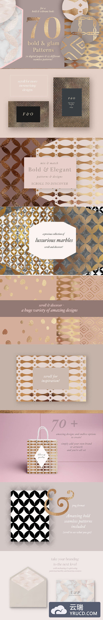 夸张金色几何图案纹理合集 Bold Geometric Patterns