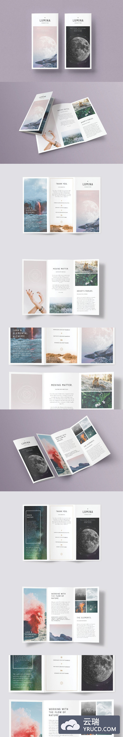 简约现代三折页小册子模板 LUMINA Trifold Brochure