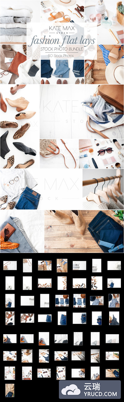 时尚服饰主题贴图样机 Fashion Flat Lays Photo Stock Bundle