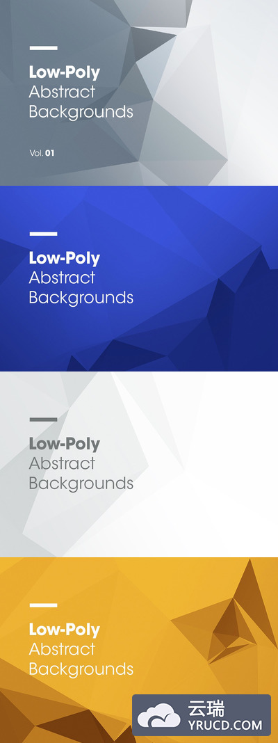 简单的多边形渐变图形背景v1 Low-Poly | Abstract Backgrounds | V1