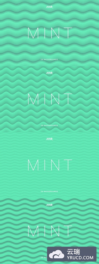 薄荷色柔和抽象波纹背景 Mint | Soft Abstract Wavy Bgs