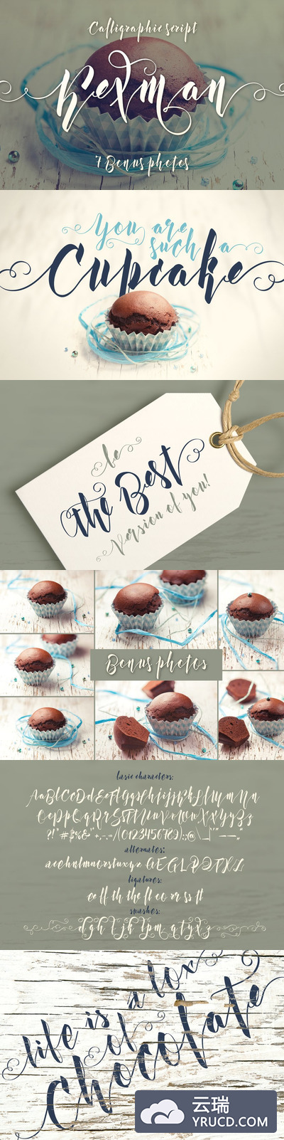 英文手写书法字体 Kexman script + Photo bonus