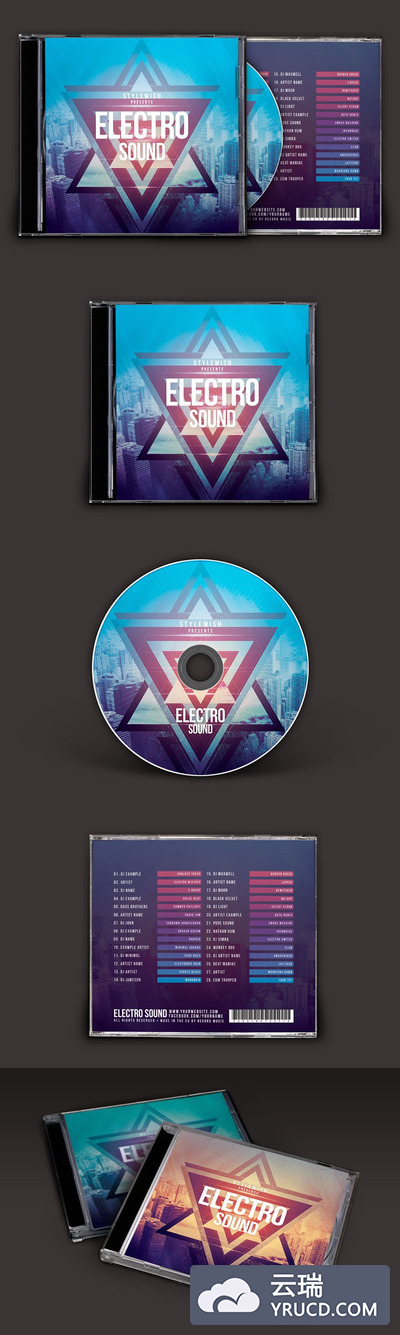 电子音乐CD封面模板 Electro Sound CD Cover Artwork