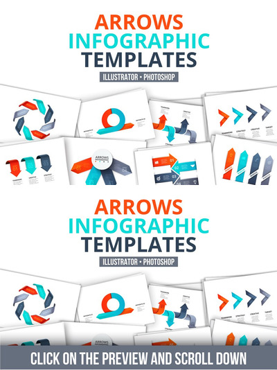 箭头信息图表模板 Arrows infographic templates
