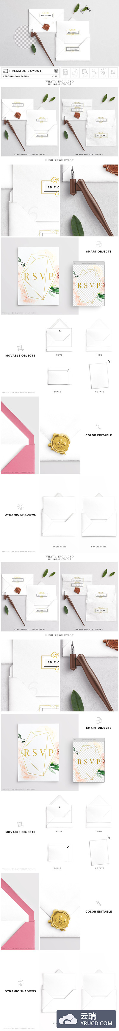 卡片邀请与信封样机 Card Invite & Envelope Mockup