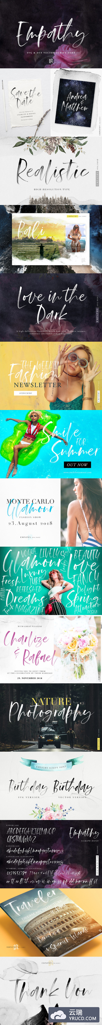 高清OpenType-SVG手写英文字体 Empathy SVG Font