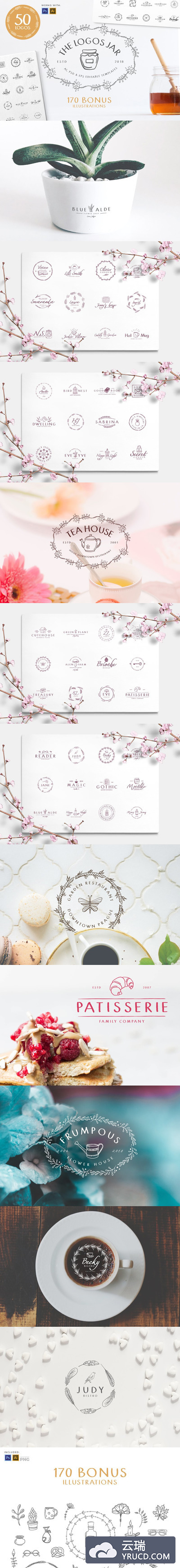 优雅的罐子模板 Jar of Logos - 50 Logo Templates