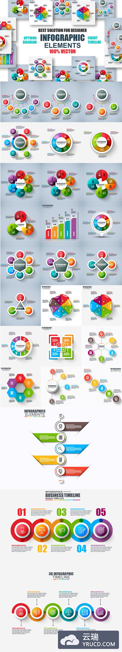 信息图表素材模板 Pack Infographic Elements