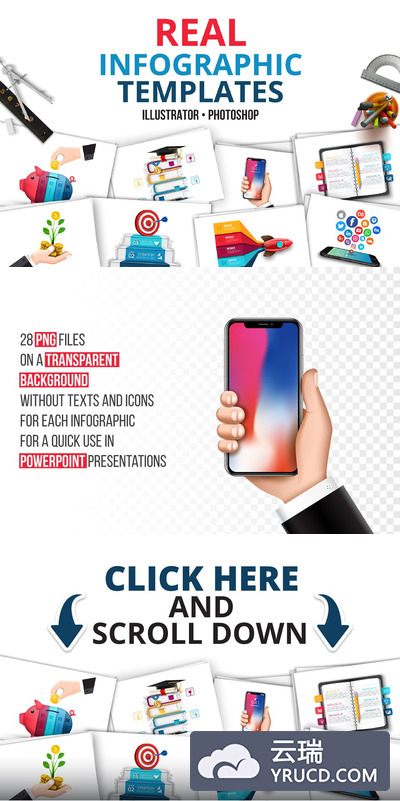 数据信息图表模板 Realistic infographic templates