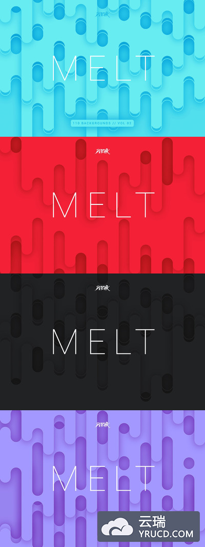 抽象圆形背景纹理v2 Melt | Rounded Backgrounds | Vol. 02