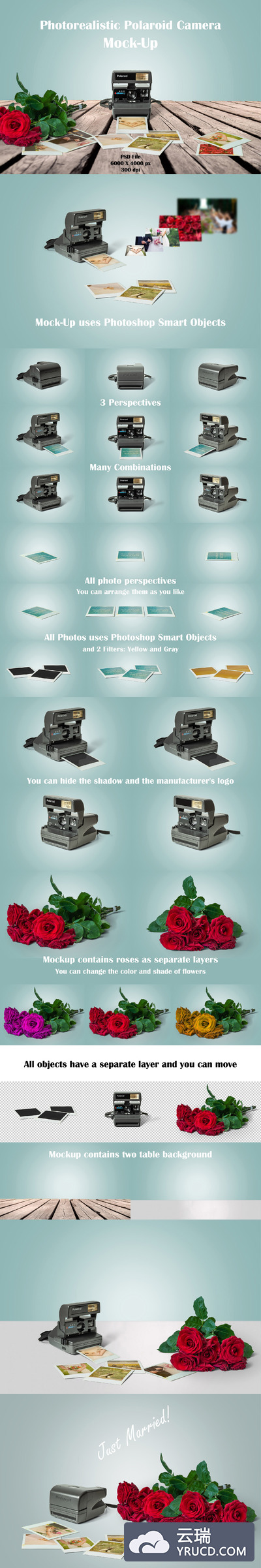 拍立得照片样机模型 Polaroid Mockup