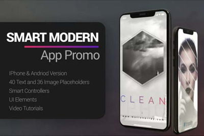 时尚酷炫动感的iPhone X动态APP UI设计展示AE样机模板下载 [AEP]