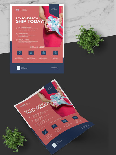 时尚高端简约优雅高品质的美女情人节礼物海报宣传单DM设计模板