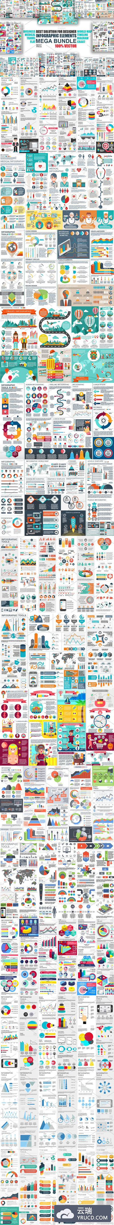 信息图表模板设计素材 Infographic Elements Mega Bundle