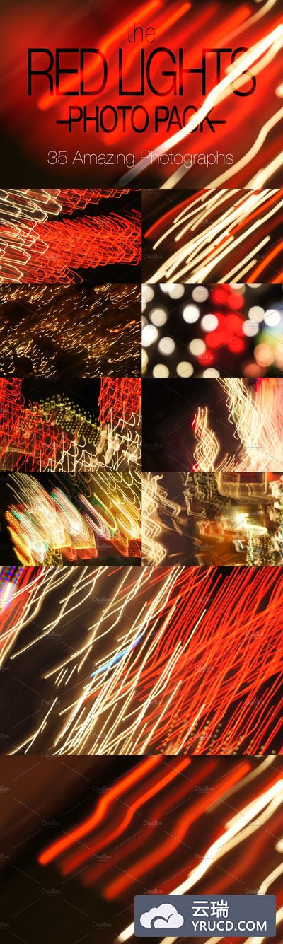 红色光线背景照片素材 Red Lights Photo Pack