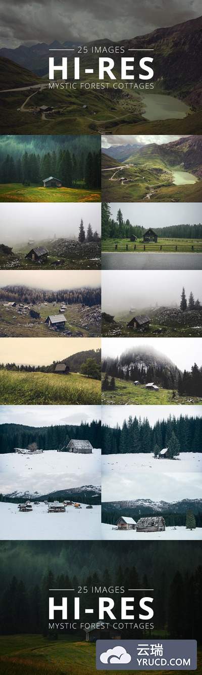 深山村落高清照片素材 Mystic Cottages Pack - 25 Images